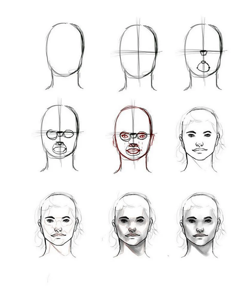 Пошаговая инструкция рисования лица