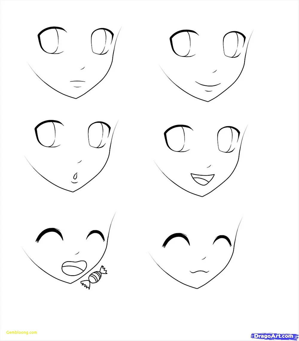 Рисование лиц аниме для начинающих