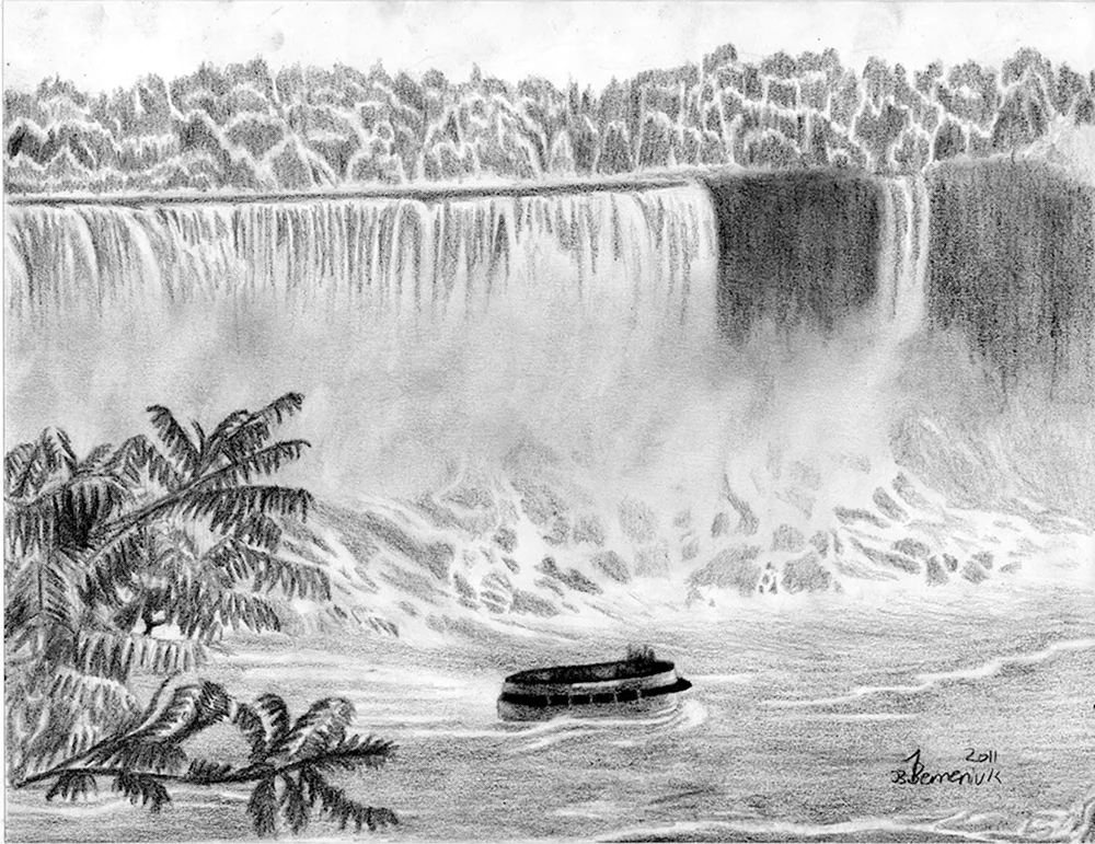 Ниагарский водопад чб