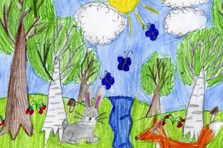 Рисование для детей лес