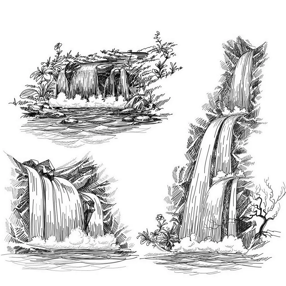 Водопад эскиз