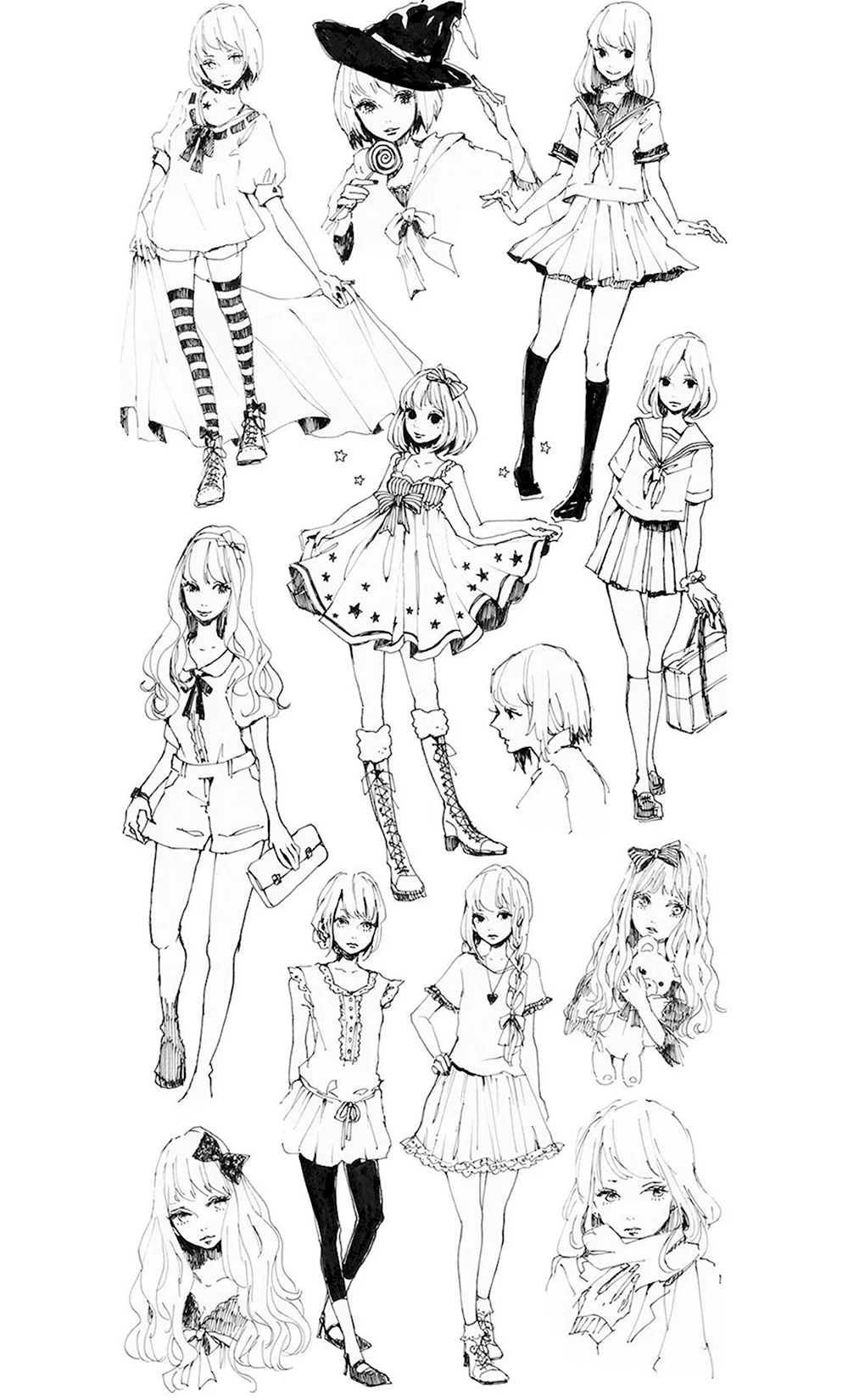 Одежда для девочек аниме для рисования