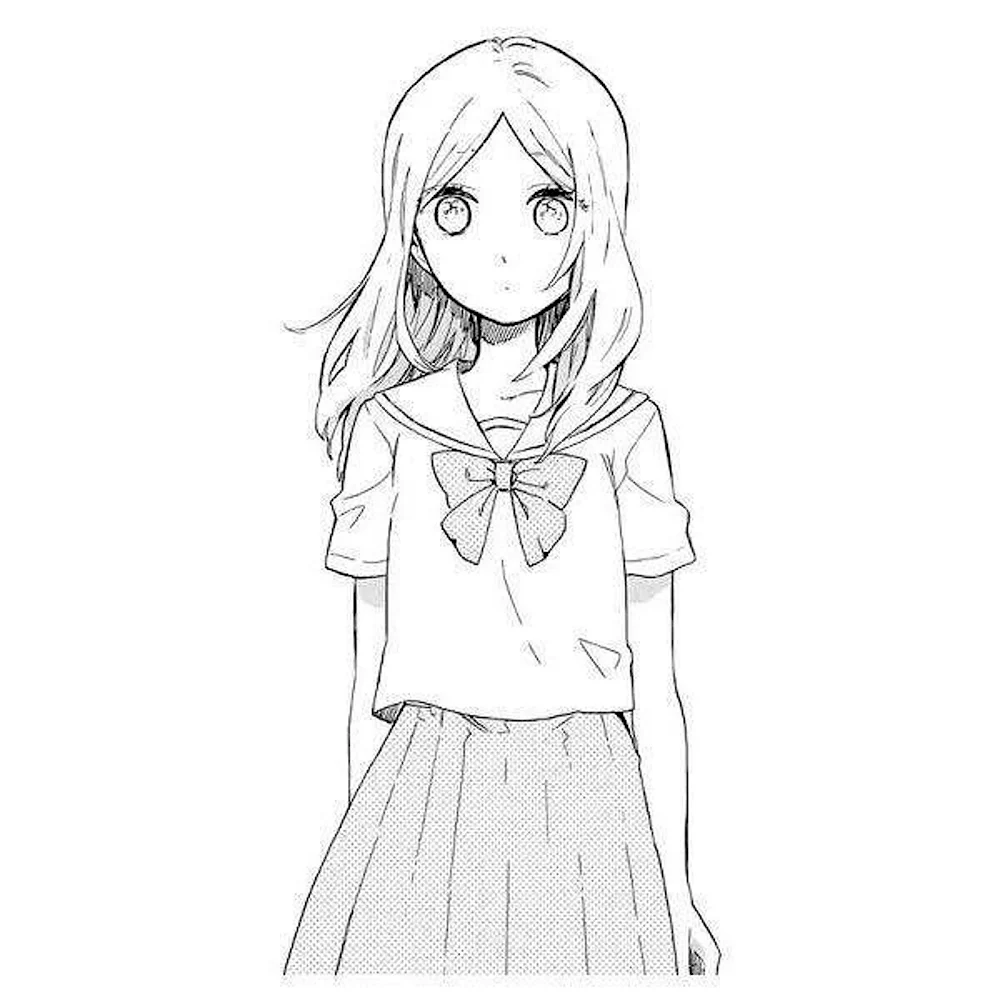 Раскраска девочка аниме в полный рост